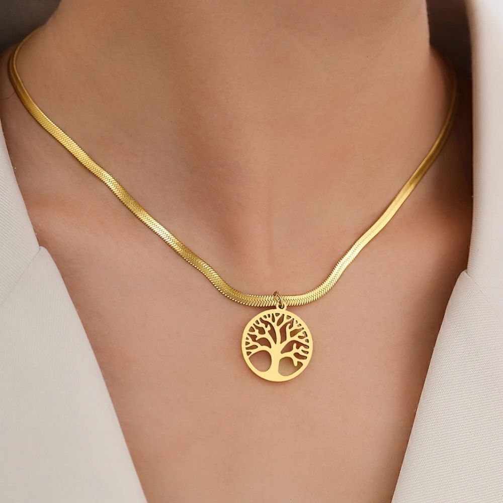 Herringbone Tree of Life Necklace